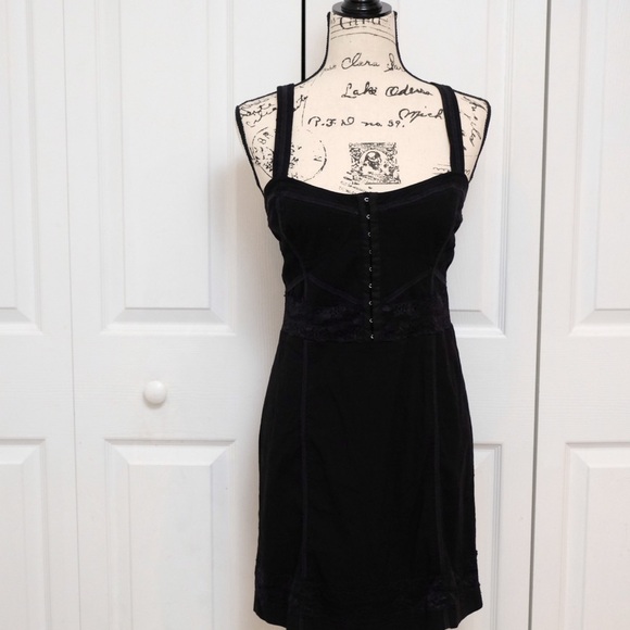 Free People Lace Me Up Black Bodycon Corset Dress - Picture 13 of 14